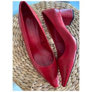 Zara Red Block Heels